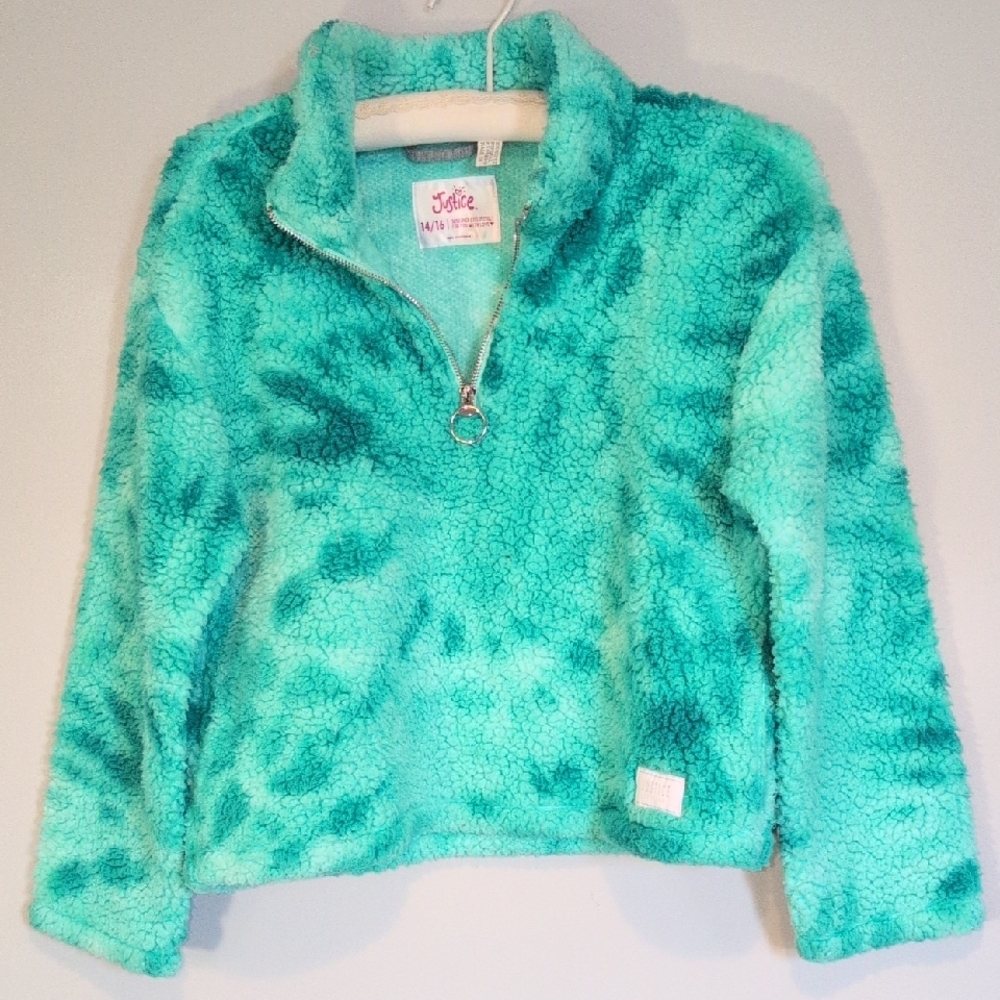 Justice Teal Fleece Pullover